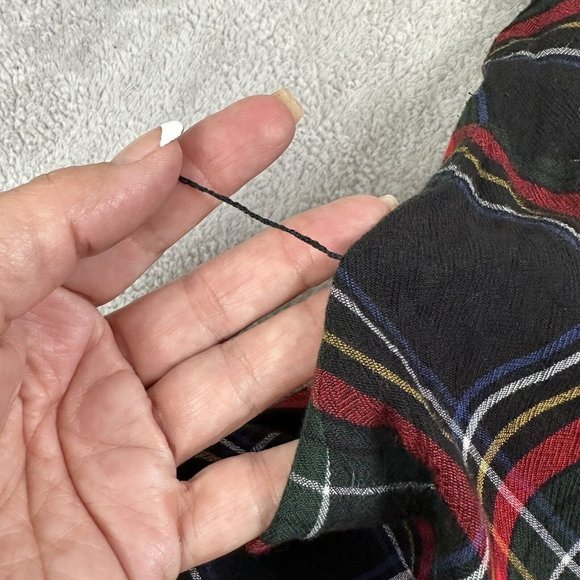 Loft Plus Women's Plaid Flannel Long Sleeve Tie Shift Dress Lined 26 Multicolor - Picture 9 of 9